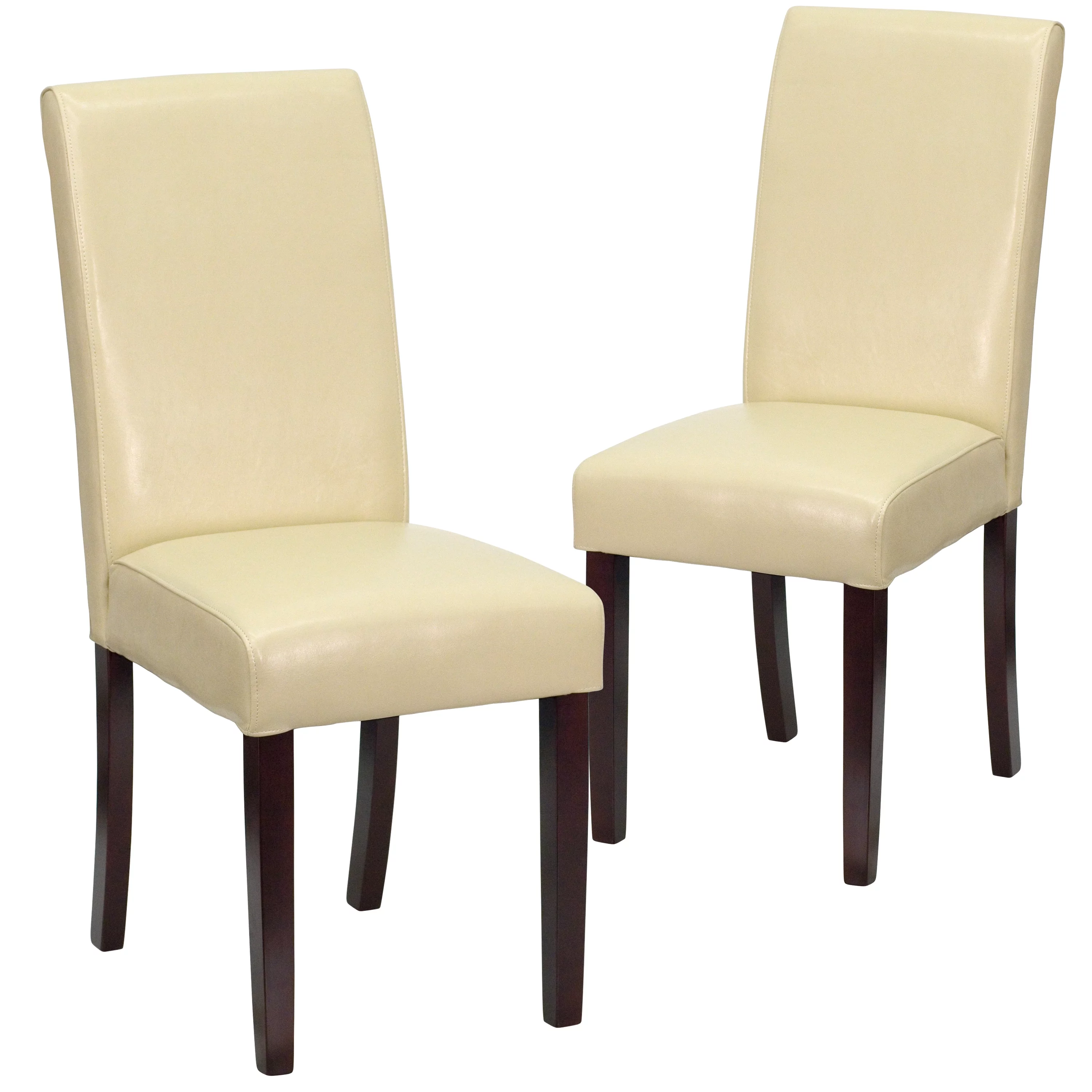 Flash Furniture 2 Pk. Ivory LeatherSoft Parsons Chair - Curated Treasures Market