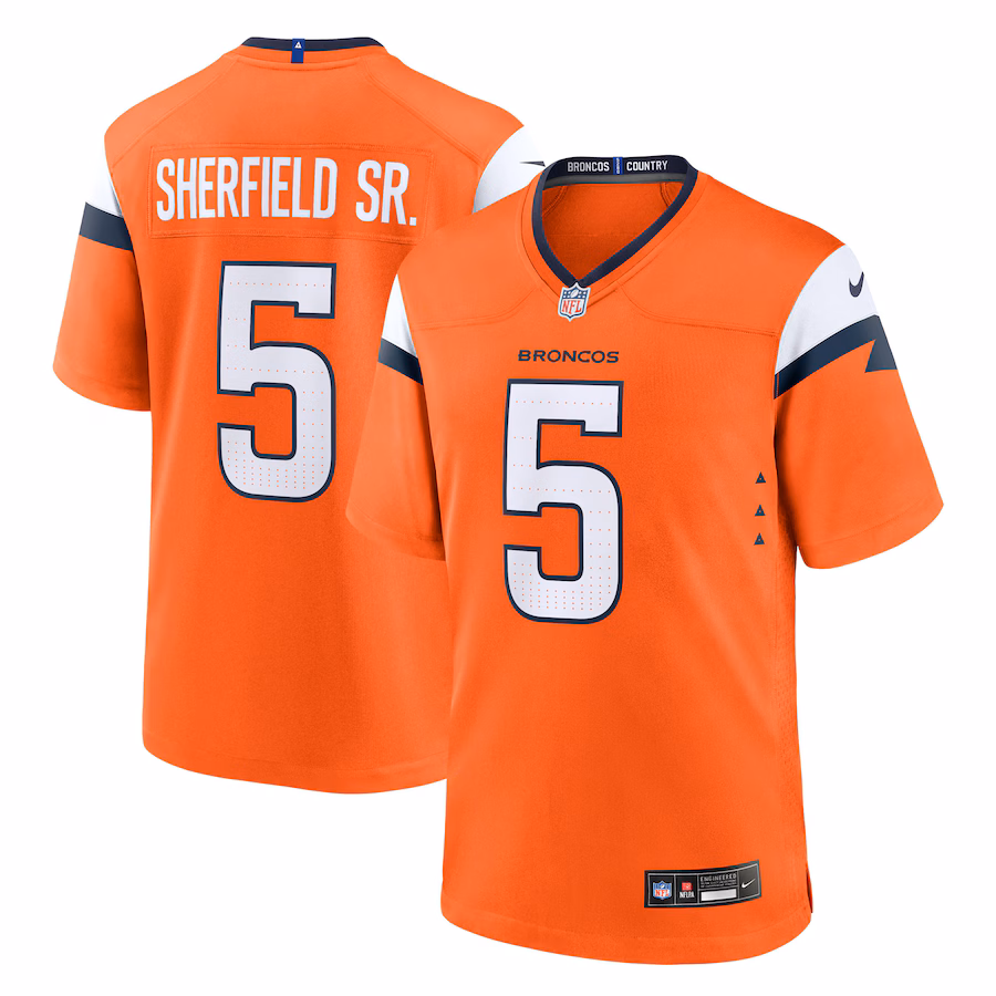 Men's Denver Broncos Trent Sherfield Sr. Nike Orange Team Game Jersey
