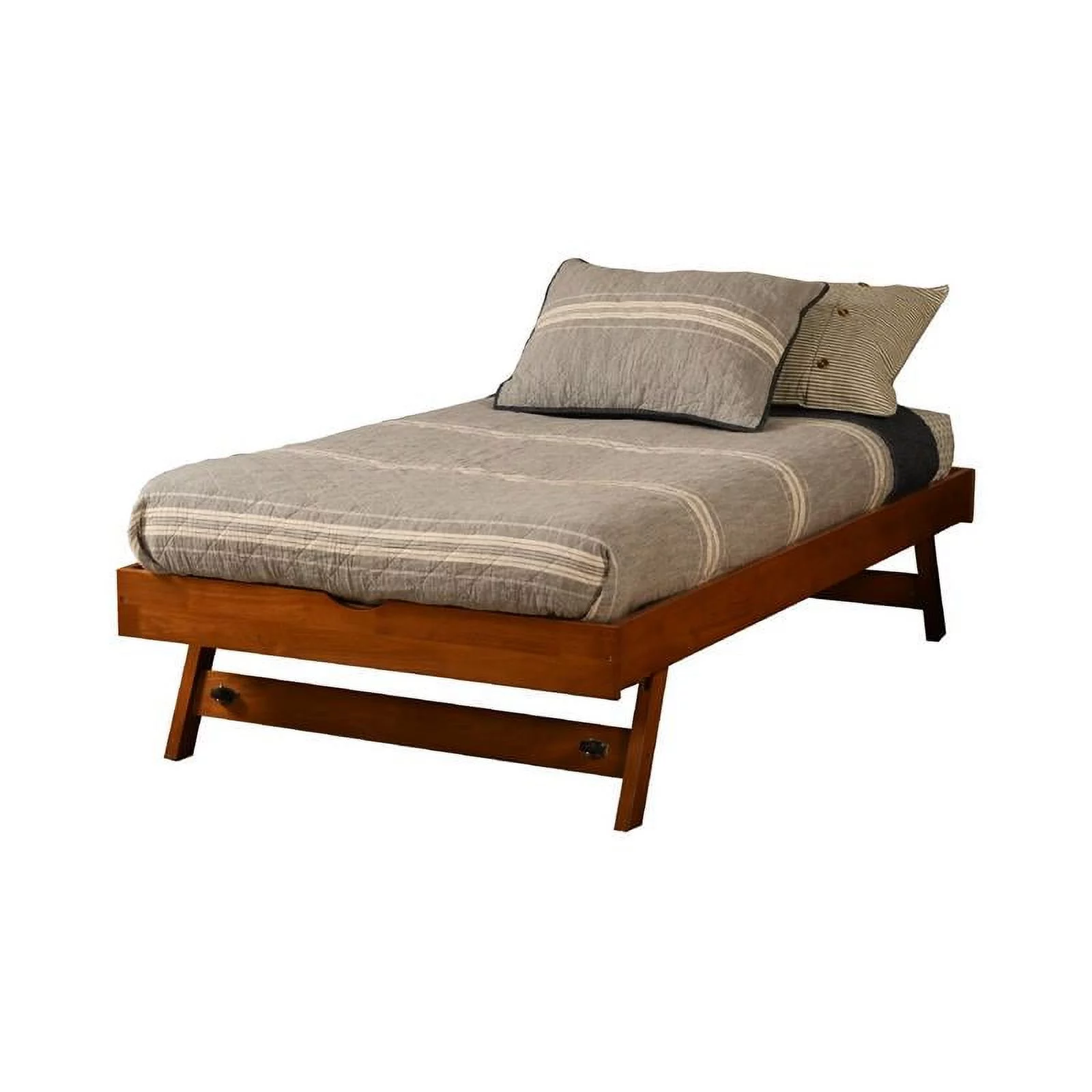 Bowery Hill Modern Wood Twin-size Pop Up Bed with Brown Frame - Curated Treasures Market