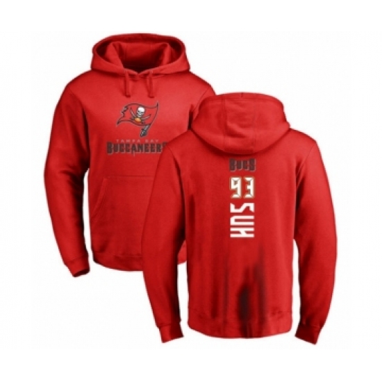 Football Tampa Bay Buccaneers #93 Ndamukong Suh Red Backer Pullover Hoodie
