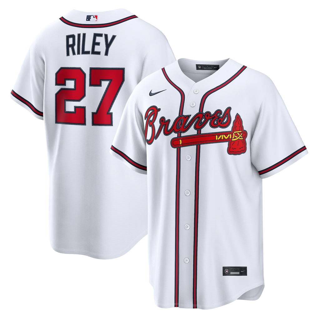 Men's Atlanta Braves Austin Riley Nike White Home Replica Jersey