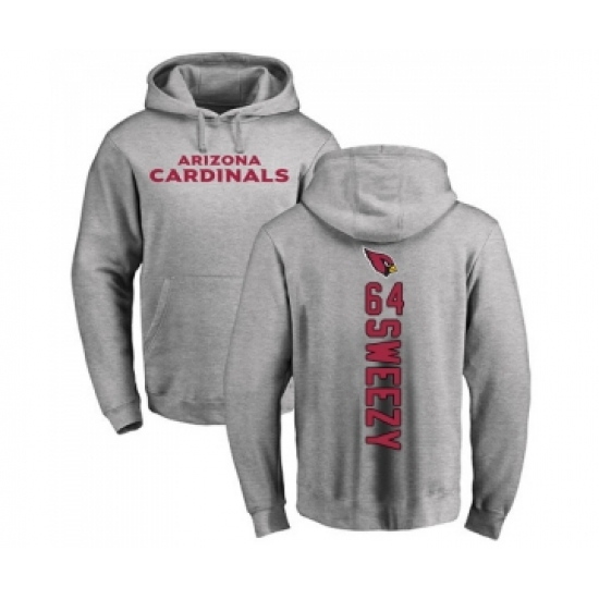 Football Arizona Cardinals #64 J.R. Sweezy Ash Backer Pullover Hoodie