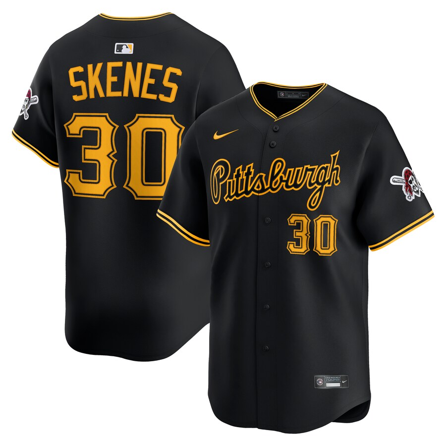 Men's Pittsburgh Pirates Paul Skenes Nike Black Alternate 2 Limited Player Jersey