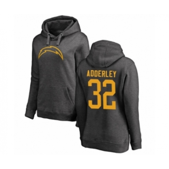 Football Women's Los Angeles Chargers #32 Nasir Adderley Ash One Color Pullover Hoodie