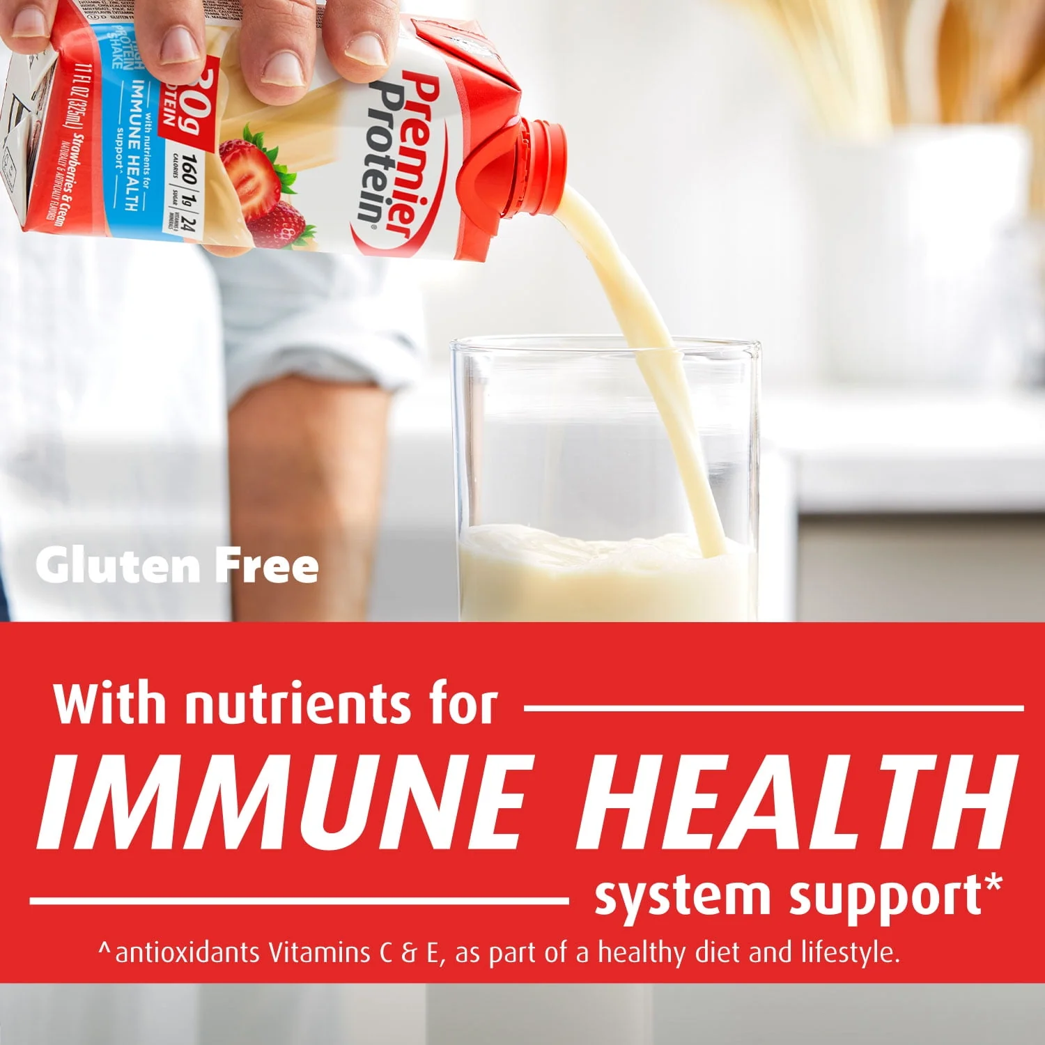 Premier Protein Shake, Strawberries & Cream, 30g Protein, 11 fl oz, 4 Ct