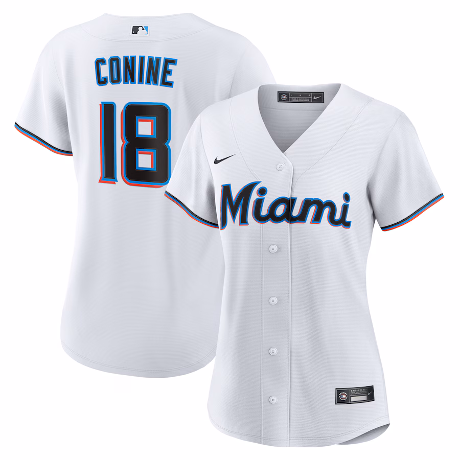 Women's Miami Marlins Griffin Conine Nike White Home Replica Jersey