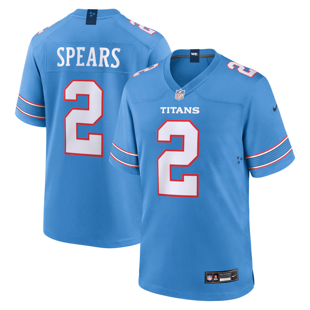 Men's Tennessee Titans Tyjae Spears Nike Light Blue Vapor F.U.S.E. Stitched Limited Jersey