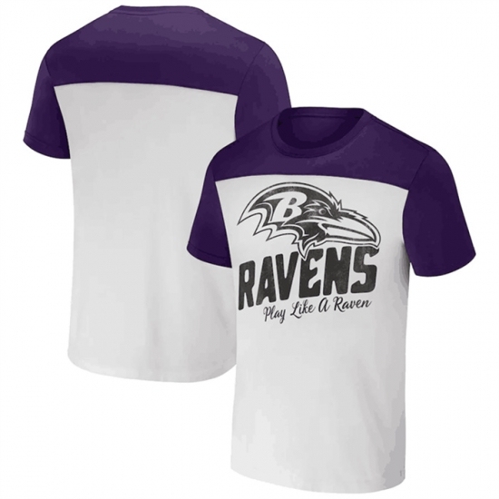 Men's Baltimore Ravens Cream Purple X Darius Rucker Collection Colorblocked T Shirt