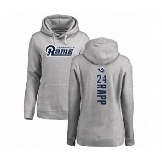 Football Women's Los Angeles Rams #24 Taylor Rapp Ash Backer Pullover Hoodie