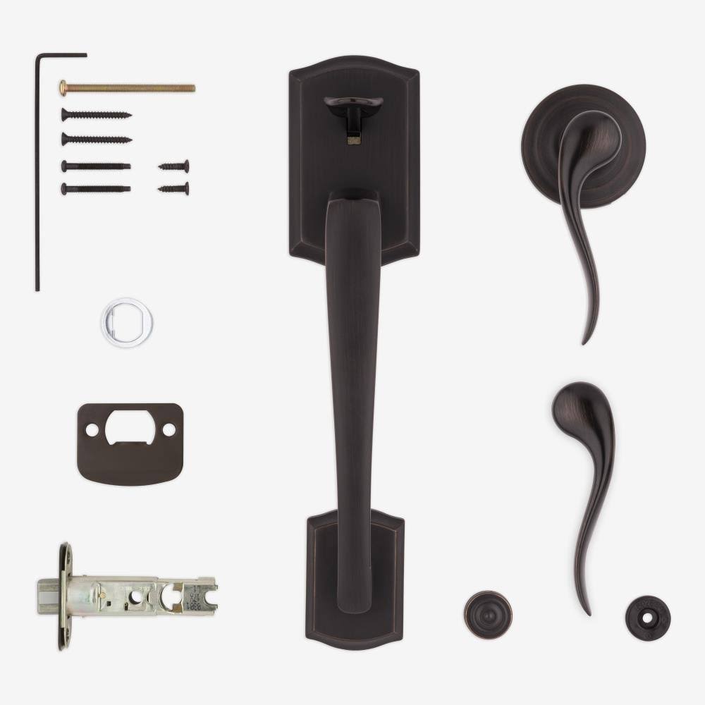Kwikset Prescott Venetian Bronze Entry Door Handleset Tustin | 815PTHXTNL 11P