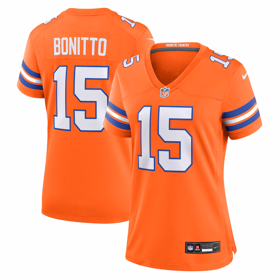 Women's Denver Broncos Nik Bonitto Nike Orange Alternate 2 Mile High Collection 1977 Throwback Game Jersey