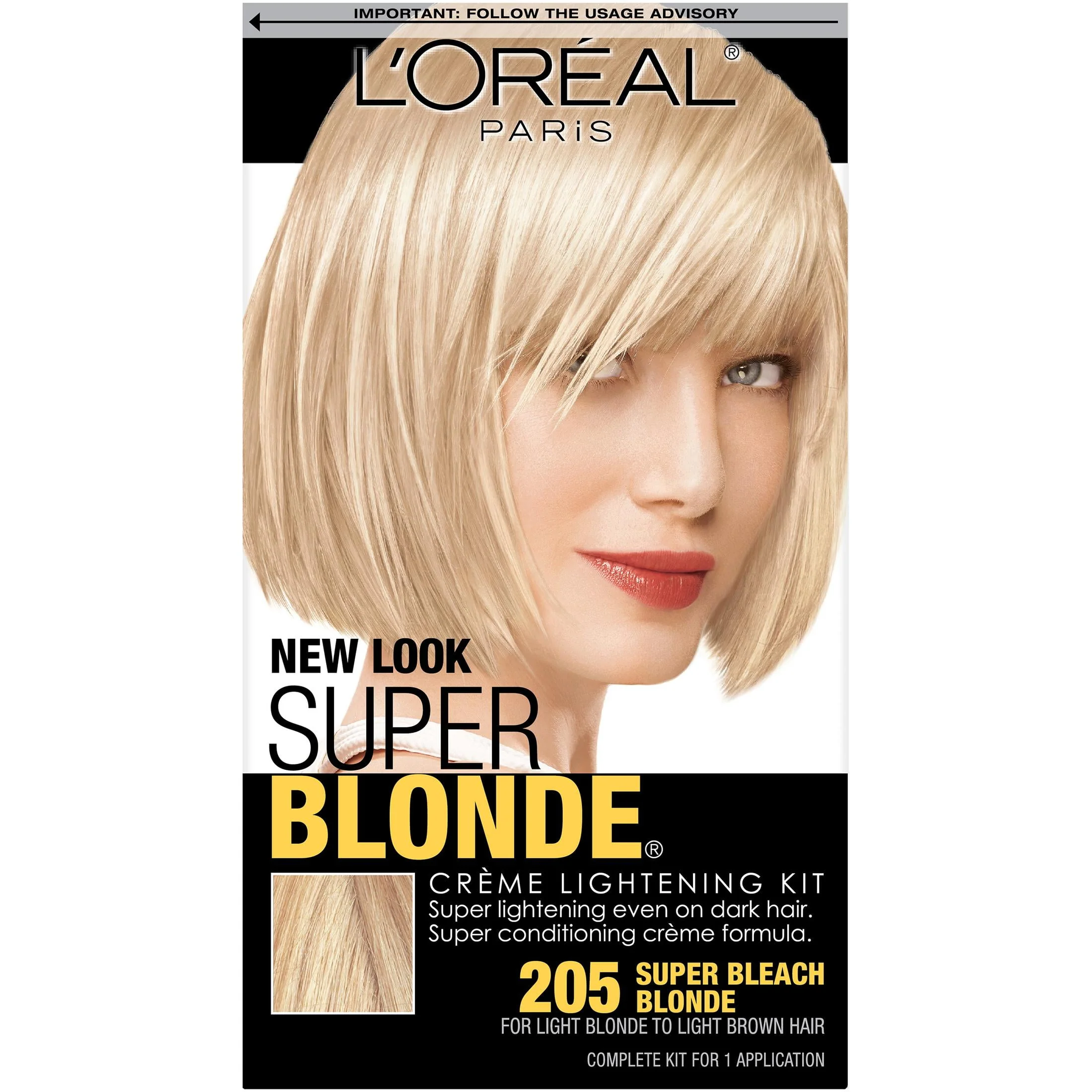 L'Oreal Paris Super Blonde Creme Lightening, 200 Bleach Blonde, 1 Kit
