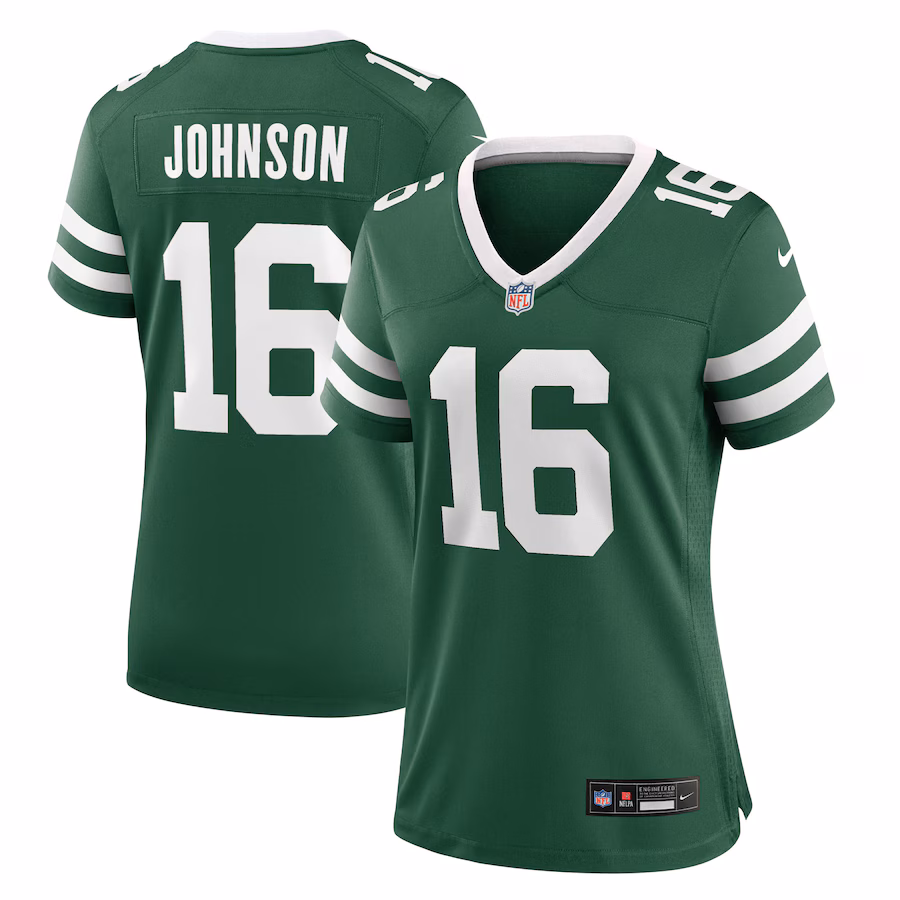 Women's New York Jets Tyler Johnson Nike Legacy Green Team Game Jersey