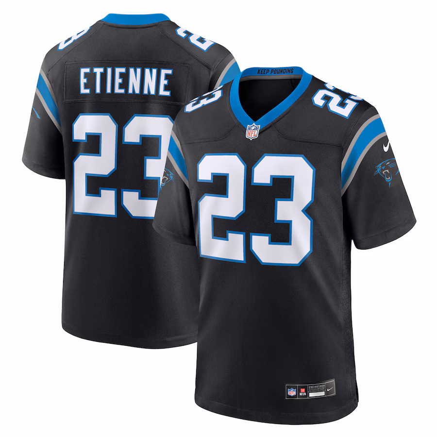 Men's Carolina Panthers Trevor Etienne Nike Black Team Game Jersey