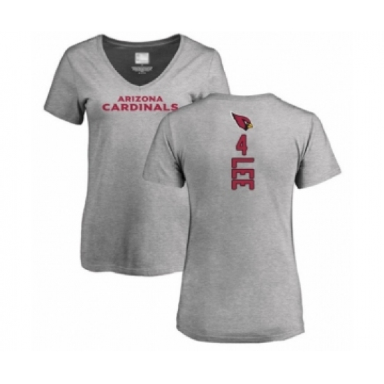Football Women's Arizona Cardinals #4 Andy Lee Ash Backer V-Neck T-Shirt