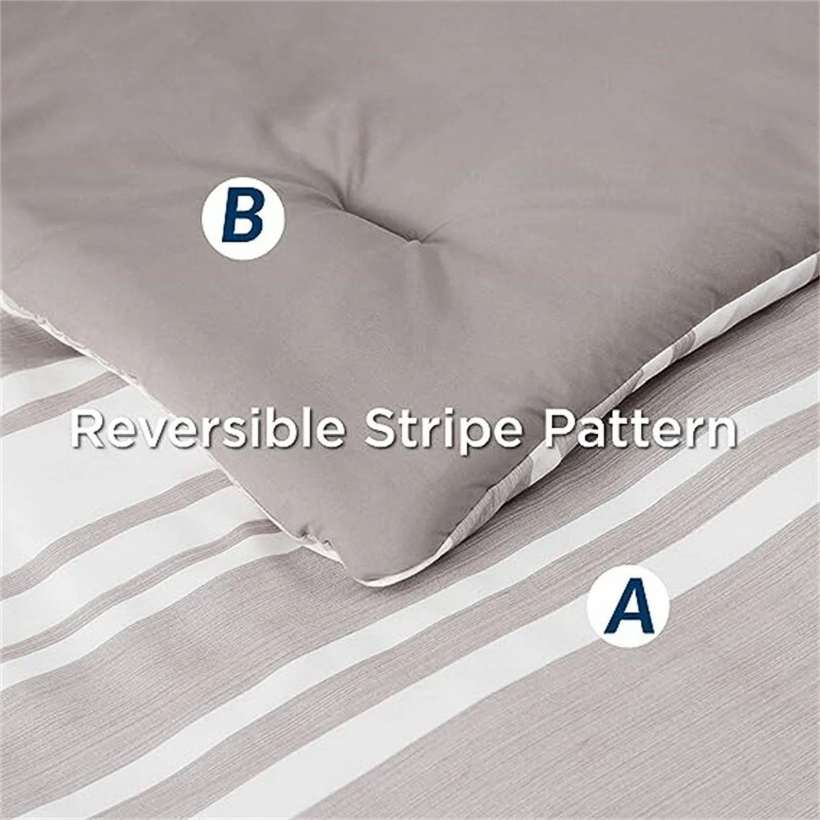 Striped Bedding Comforter Sets Taupe - 7 Piece - King - Curated Treasures Market