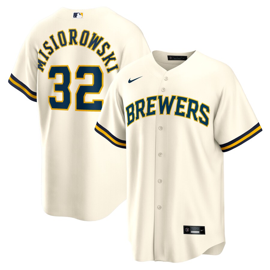 Youth Milwaukee Brewers Jacob Misiorowski Nike Cream Home Replica Jersey