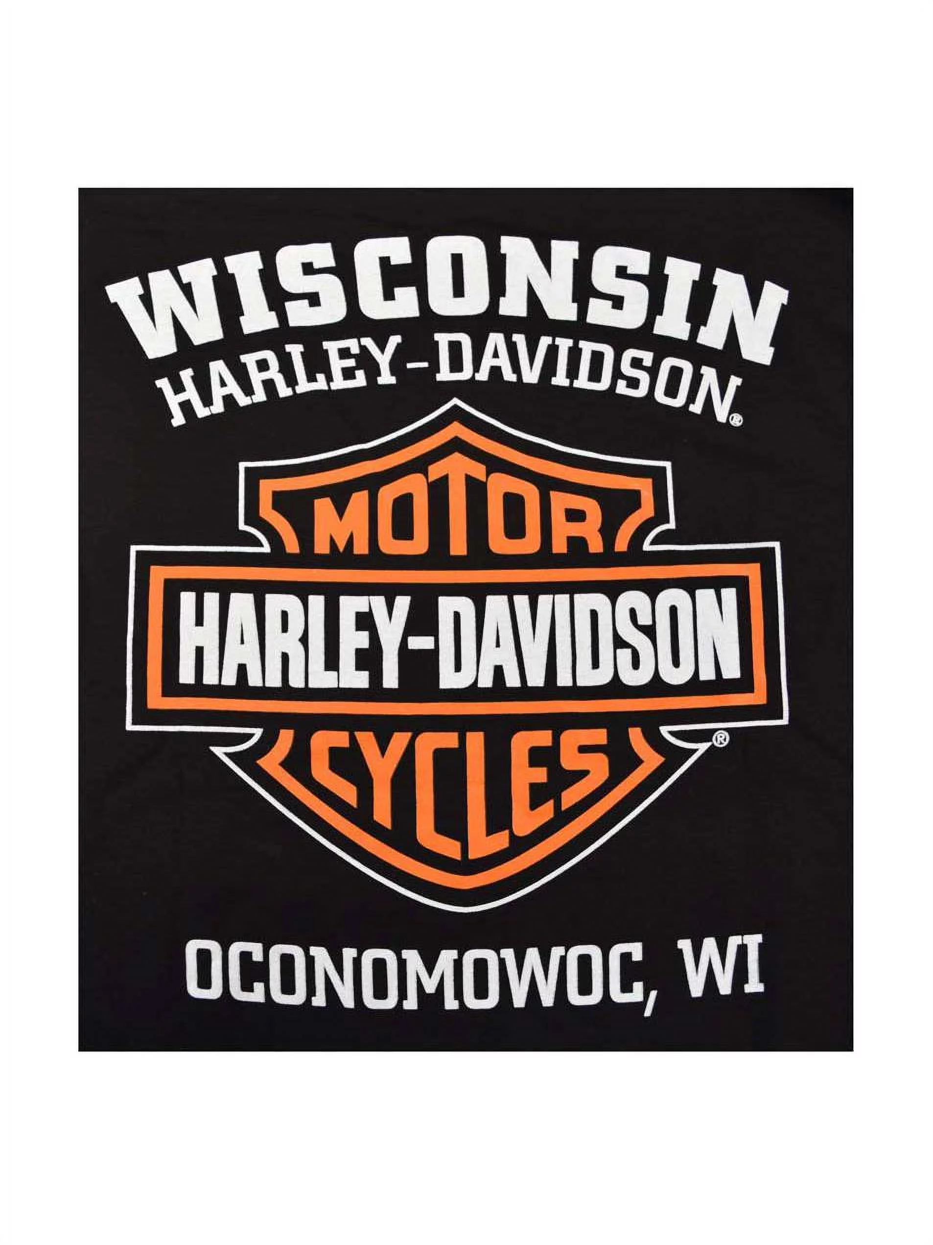 Harley-Davidson Men's Elongated Orange Bar & Shield Black T-Shirt (XL-Tall), Harley Davidson - Curated Treasures Market