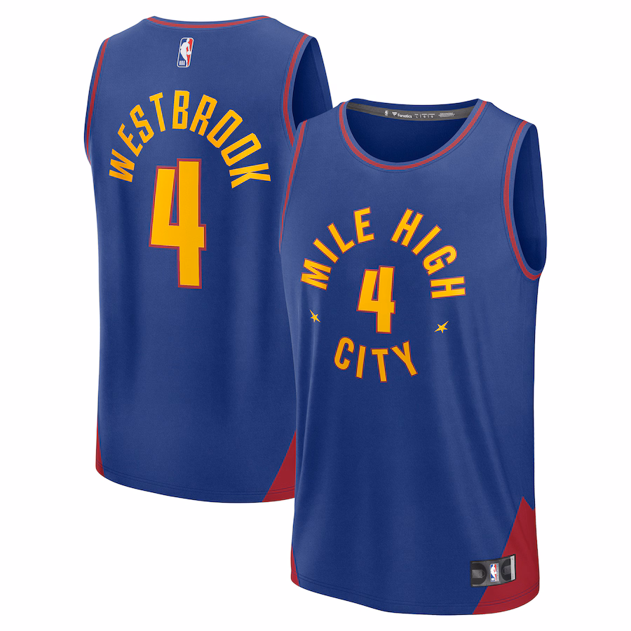 Men's Denver Nuggets Russell Westbrook Fanatics Blue Fast Break Replica Player Jersey - Statement Edition