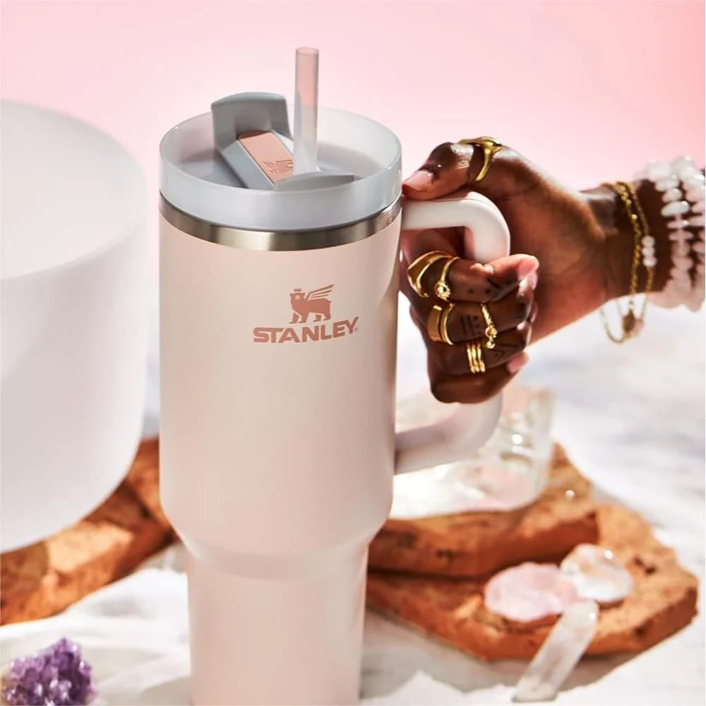 Stanley Quencher H2.0 FlowState Stainless Steel Vacuum Insulated Tumbler with Lid and Straw - 40oz Rose Quartz