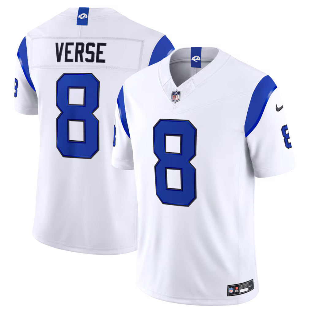 Men's Los Angeles Rams Jared Verse Nike White Alternate Fearsome White Vapor F.U.S.E. Stitched Limited Jersey