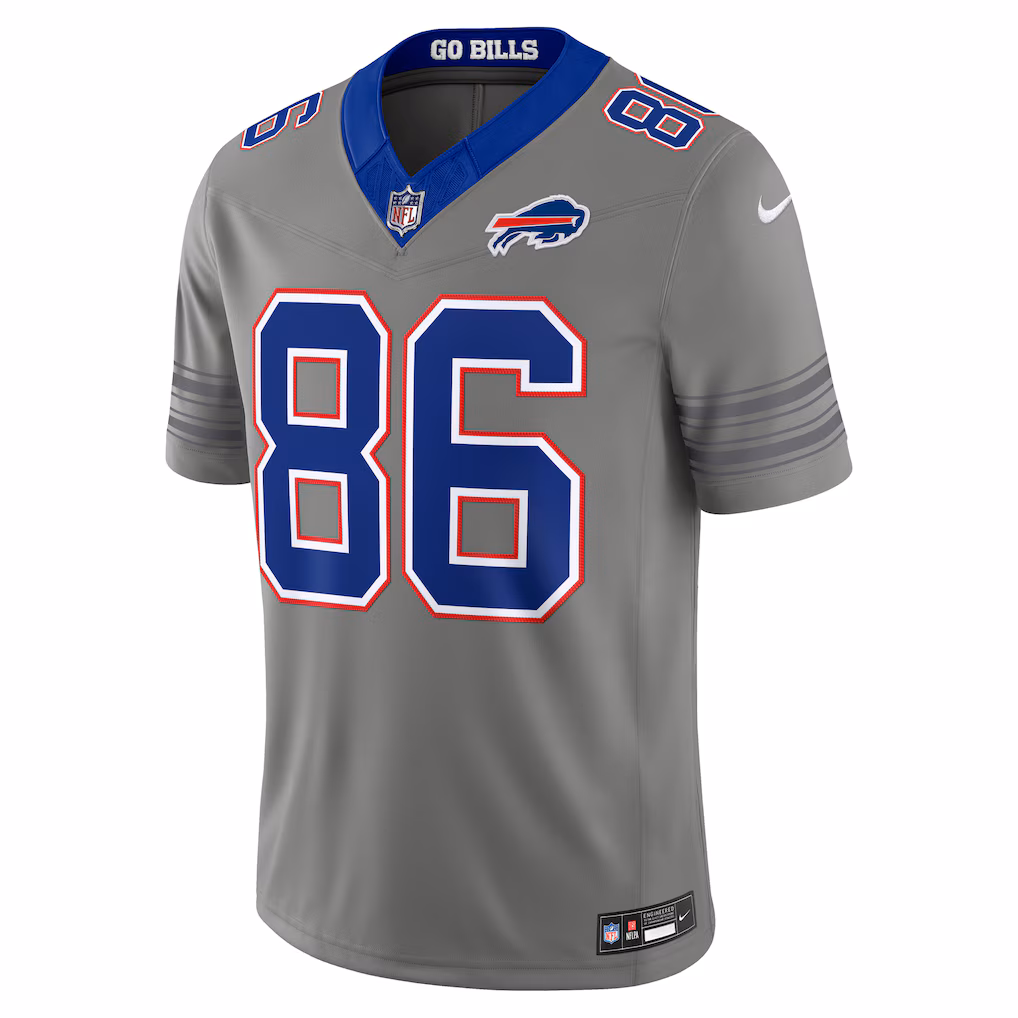 Men's Buffalo Bills Dalton Kincaid Nike Gray Nickel City Vapor F.U.S.E. Stitched Limited Jersey