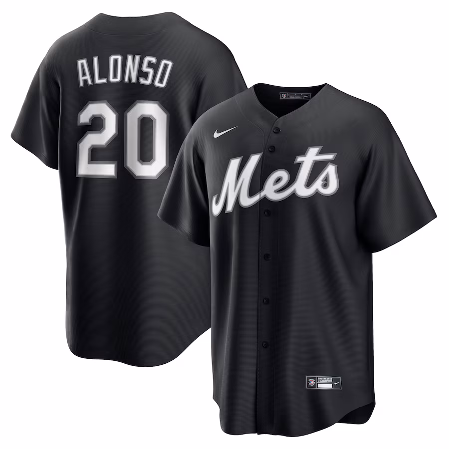 Men's New York Mets Pete Alonso Nike Black Replica Player Jersey