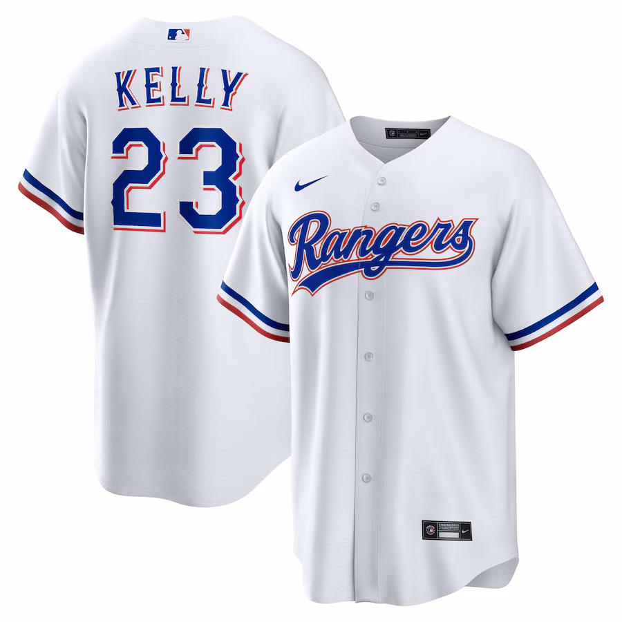 Men's Texas Rangers Merrill Kelly Nike White Home Replica Jersey