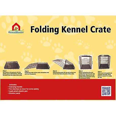 KennelMaster Double Door Folding Wire Dog Crate