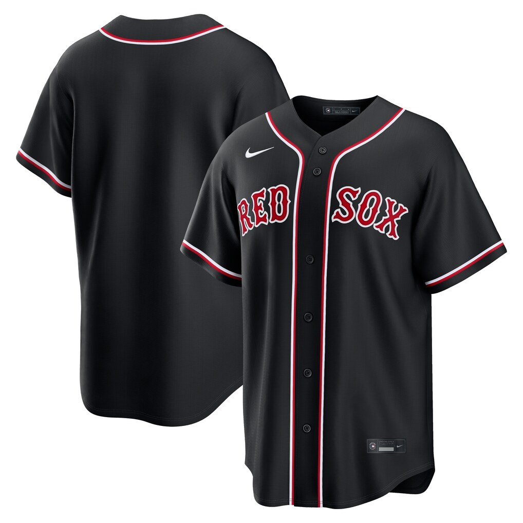 Men's Boston Red Sox Nike Fashion Replica Black Out Jersey