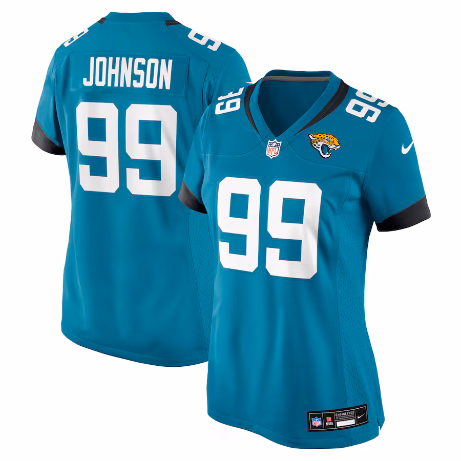 Women's Jacksonville Jaguars Austin Johnson Nike Teal Team Game Jersey