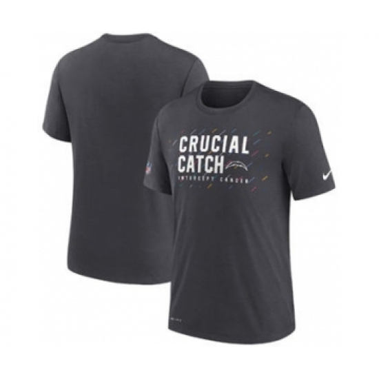 Men's Los Angeles Chargers Charcoal 2021 Crucial Catch Performance T-Shirt