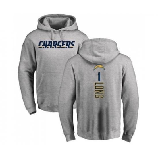 Football Los Angeles Chargers #1 Ty Long Ash Backer Pullover Hoodie