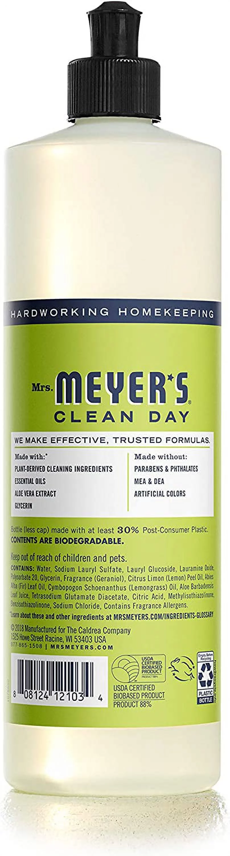 MRS. MEYER'S CLEAN DAY Liquid Dish Soap, Biodegradable Formula, Lemon Verbena, 16 fl. oz - Pack of 3 - Curated Treasures Market