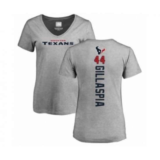 Football Women's Houston Texans #44 Cullen Gillaspia Ash Backer T-Shirt