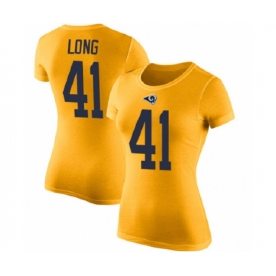 Women's Los Angeles Rams #41 David Long Gold Rush Pride Name & Number T-Shirt