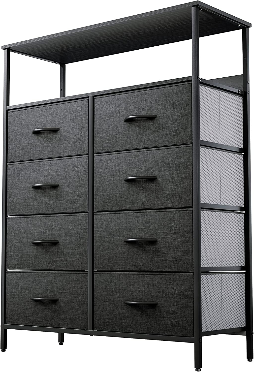 Dextrus 8 Drawers Fabric Dresser with 8 Drawers and Shelves, Furniture Storage Tower Organizer for Bedroom, Living Room, Closet, Sturdy Steel Frame