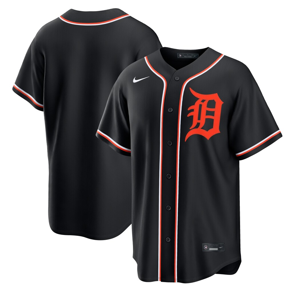 Men's Detroit Tigers Nike Fashion Replica Black Out Jersey