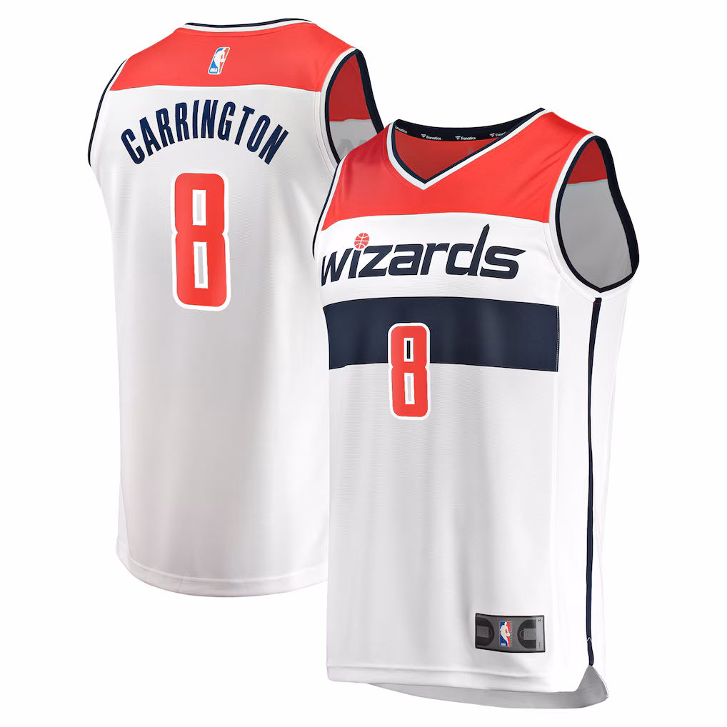 Men's Washington Wizards Carlton Carrington Fanatics White Fast Break Replica Player Jersey - Association Edition