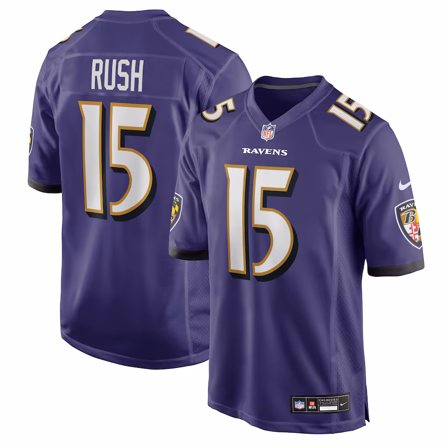 Men's Baltimore Ravens Cooper Rush Nike Purple Team Game Jersey
