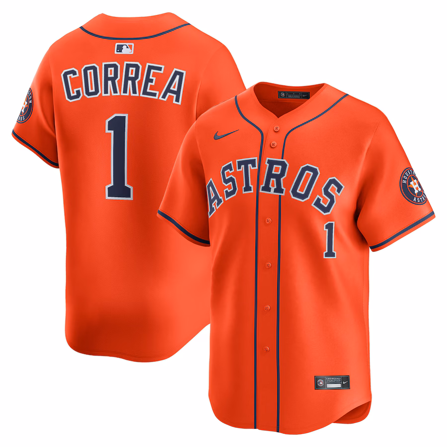 Men's Houston Astros Carlos Correa Nike Orange Alternate Limited Player Jersey