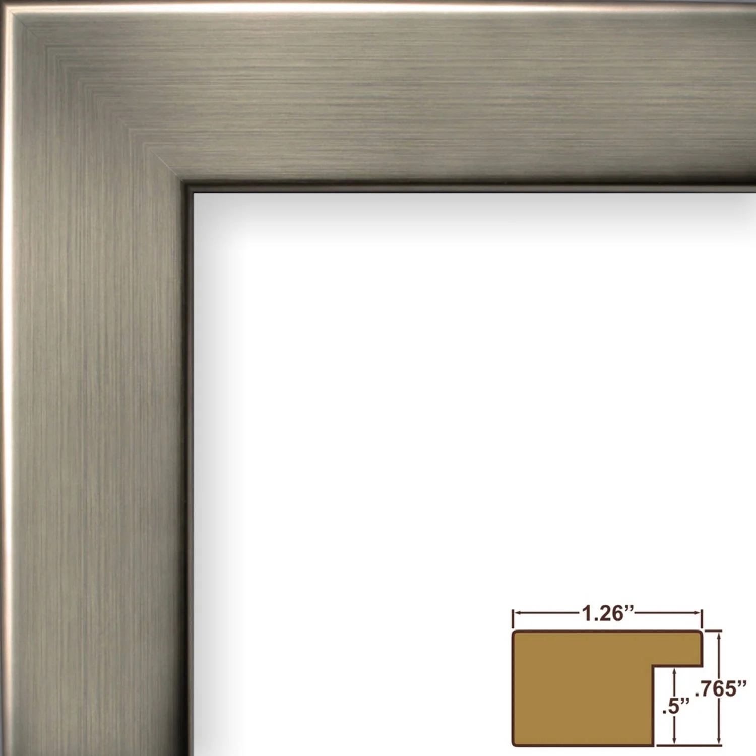 Craig Frames Bauhaus 125, 24 x 24 inch Picture Frame, Modern Stainless Silver - Curated Treasures Market