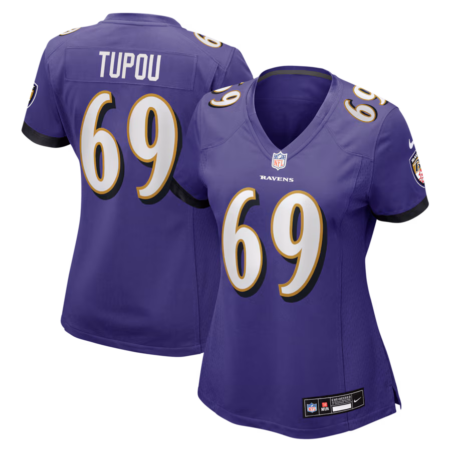 Women's Baltimore Ravens Josh Tupou Nike Purple Team Game Jersey