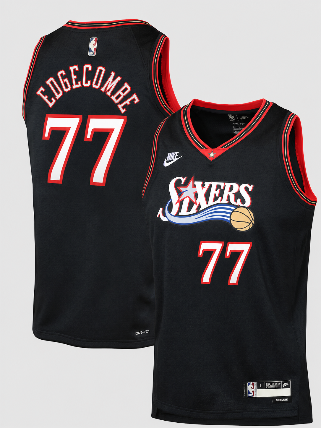 Men's  Philadelphia 76ers VJ Edgecombe Nike Black Swingman Jersey - Classic Edition
