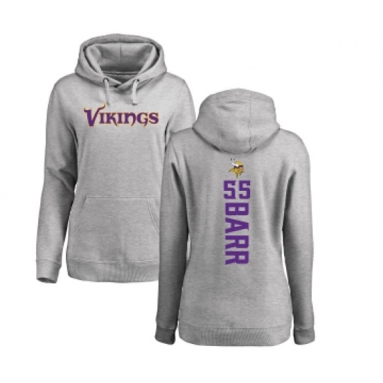 Football Women's Minnesota Vikings #55 Anthony Barr Ash Backer Pullover Hoodie