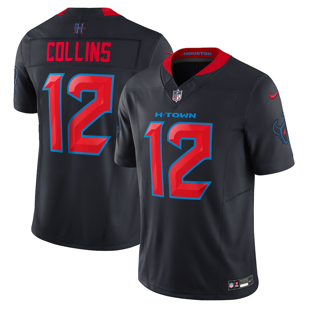 Men's Houston Texans Nico Collins Nike Navy Vapor F.U.S.E. Stitched Limited Jersey