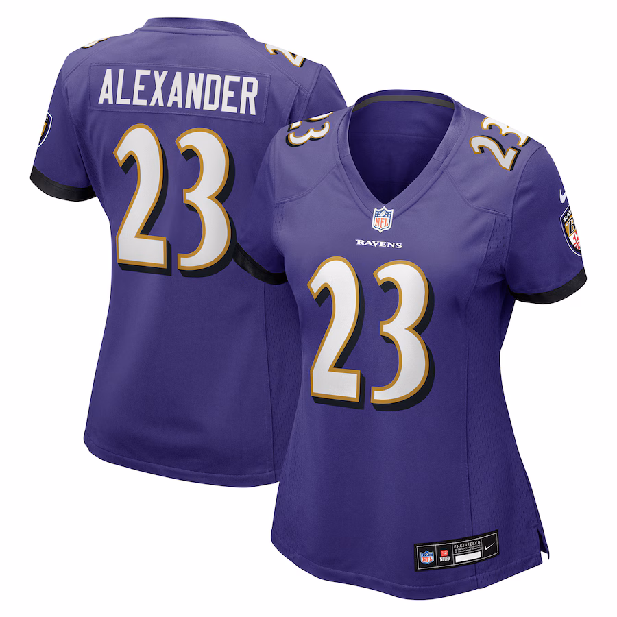 Women's Baltimore Ravens Jaire Alexander Nike Purple Team Game Jersey