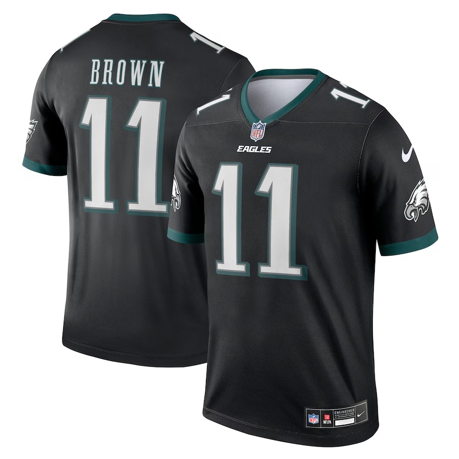 Men's Philadelphia Eagles A.J. Brown Nike Black Legend Player Performance Top