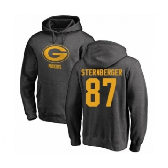 Football Green Bay Packers #87 Jace Sternberger Ash One Color Pullover Hoodie