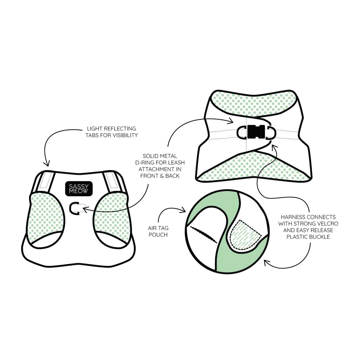 Cat Step-In Harness Sassy Woof